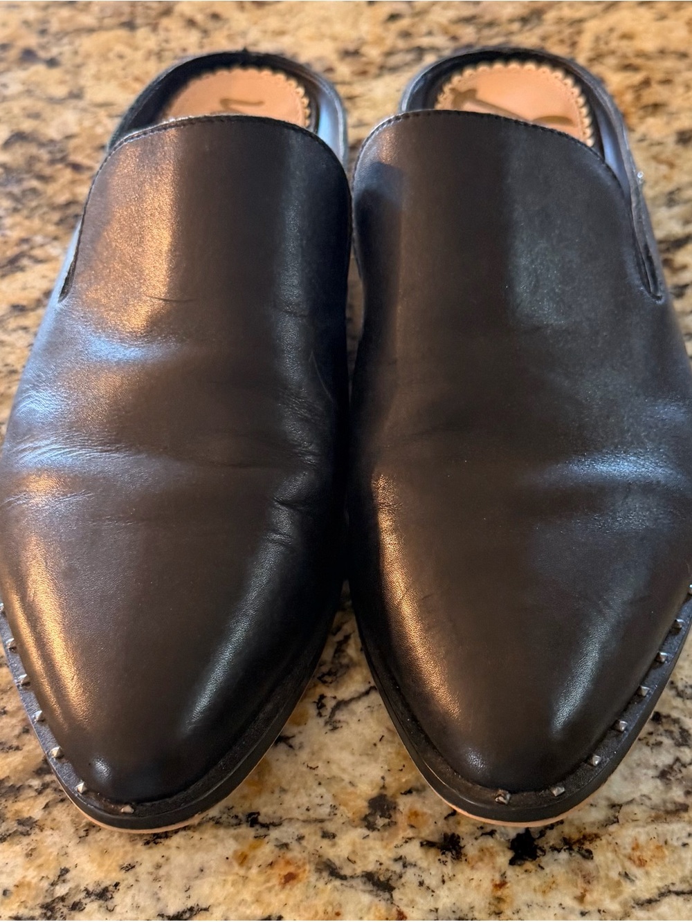 Sam Edelman Black Leather Slip-On Flats